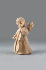 Ангел с виолончелью, в натуральном цвете, итальянский клен, 14 см, Италия