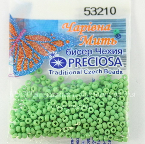 53210 Бисер 10/0 Preciosa Керамика салатовый