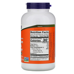 Now Foods, Сертифицированный органический порошок шелухи семян подорожника, 340 г (12 унций)