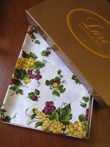 Скатерть 140х180 Anna Maria 3068 Uva Giallo Виноград красный