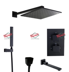Душевой термостатический комплект 3 в 1 Warmer Black Line Cube 2100400 -10D Termo
