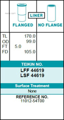 Гильза блока цилиндров TEIKIN LFF44619 (4шт/упак) хонингованная