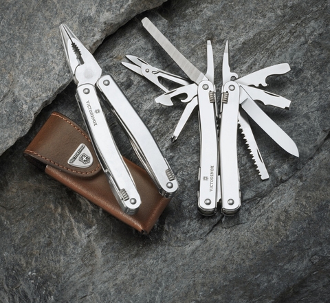 Мультитул Victorinox SwissTool Spirit X Plus Ratchet, 105 mm, 36 функций, кожаный чехол (3.0236.L)