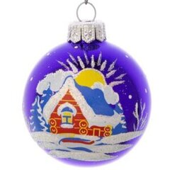 Елочное украшение Шар Солнечный домик С1197