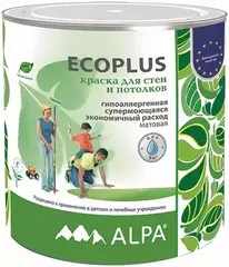 Краска Alpa Ecoplus для стен и потолков гипоаллергенная экологичная