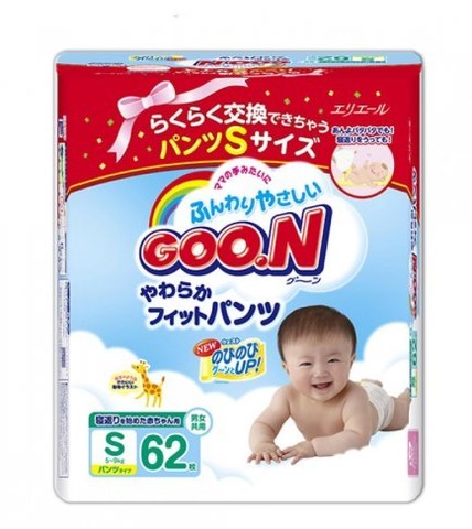 Трусики-подгузники GOO.N 5-9кг 62шт S