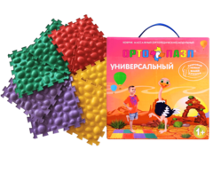 Коврик массажный (ортопедический) модульный "ОРТО ПАЗЛ" МИКС "Репейник", 8 модулей