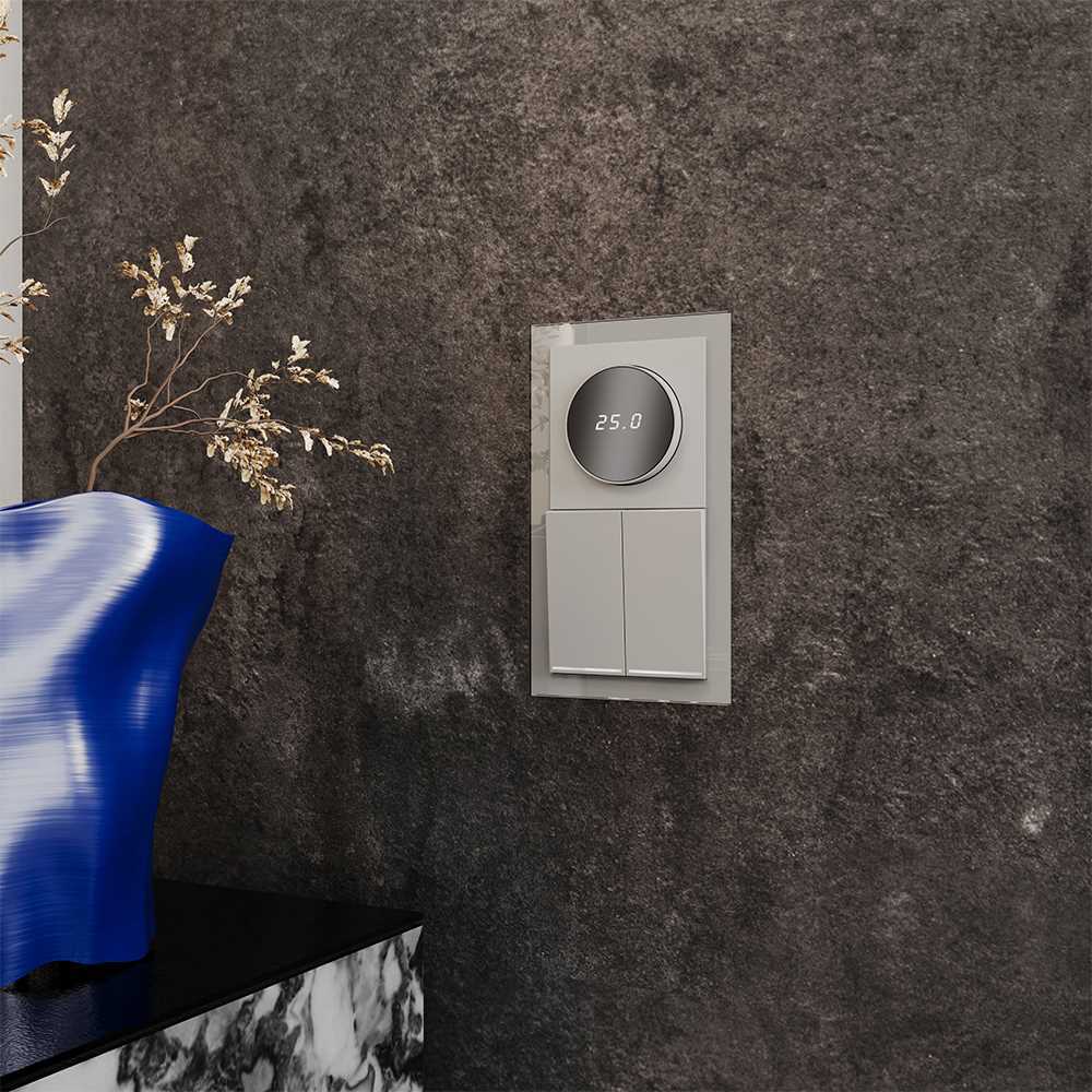 Рамка стеклянная Voltum S70 на 2 поста, (сталь, стекло) VLS110205