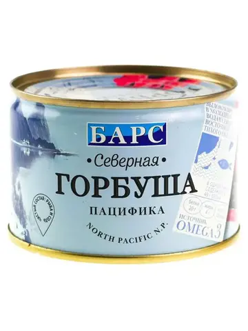 Горбуша натуральная 245гр ТМ БАРС Северная Пацифика