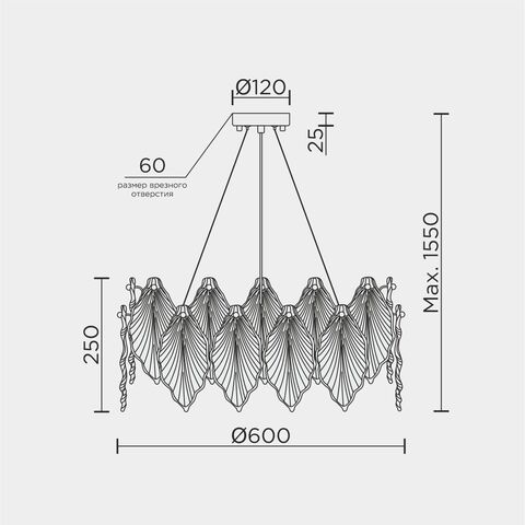 Подвесная люстра Modelux ML.2293.600 GD