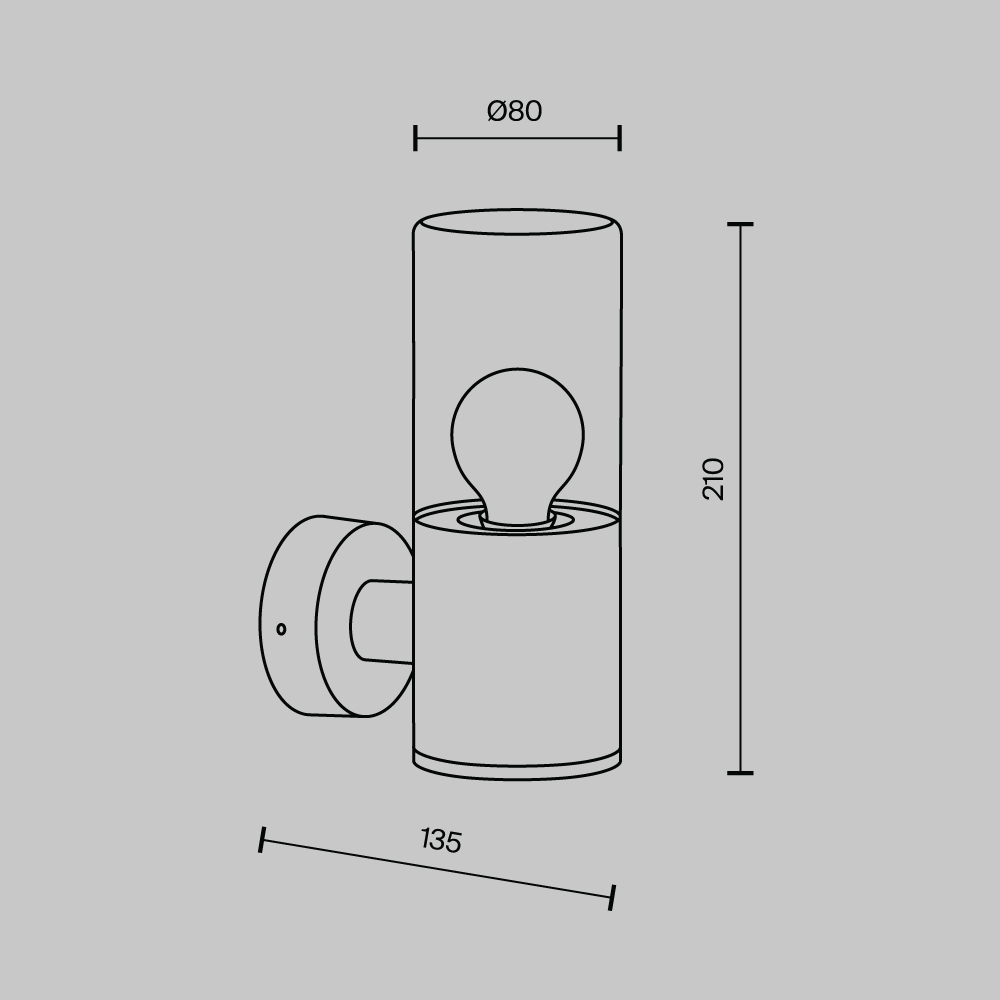 Уличный настенный светильник Maytoni Amas O432WL-01GF