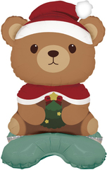 Шар 3D (25''/64 см) Фигура на подставке, Новогодний мишка