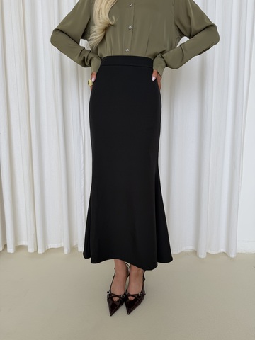 Юбка карандаш со шлицей черный