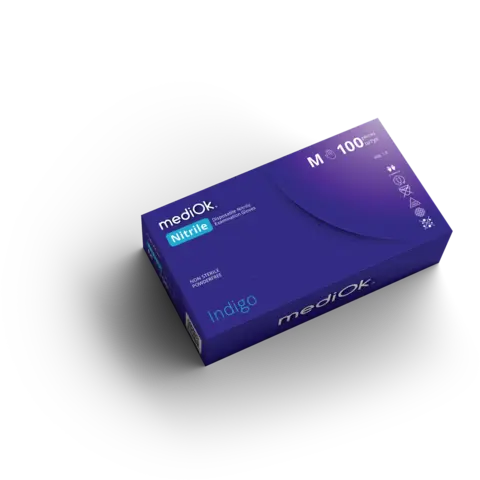 Перчатки нитриловые MediOk цвет Индиго(сиреневый) S