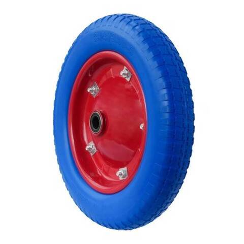 Колесо для тележки полиуретановое бескамерное PU 2400-20b (3.25/3.00-8, диаметр 360 мм, ось 20 мм, металлический обод, симметричная ступица, шариковый подшипник)