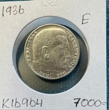 K16964 1936 Германия 2 марки Гинденбург E K16964 1936 Германия 2 марки Гинденбург E