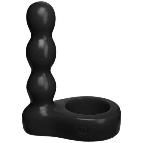 Черный анальный стимулятор с силиконовым кольцом Platinum Premium Silicone - The Double Dip 2 - Black - Doc Johnson Platinum Premium Silicone 0108-12-CD