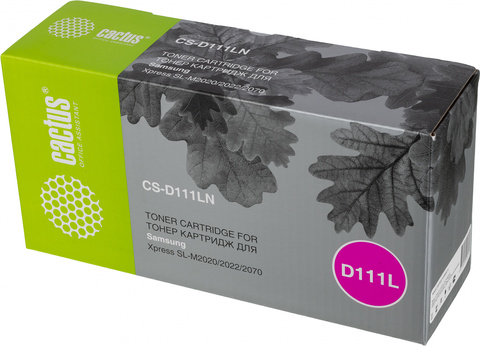 Лазерный картридж Cactus CS-D111LN (MLT-D111L) черный для Samsung Xpress M2020, M2020w, M2021, M2021w, M2022, M2022w, M2070, M2070f, M2070fw, M2070w, M2071, M2071f, M2071fh, M2071fw (1'800 стр.)