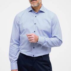 Сорочка мужская Eterna Slim Fit 8992-F140-16 в синюю полоску