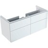 Шкафчик для раковины Geberit Xeno² шириной от 120 см, с четырьмя выдвижными ящиками: B=117.4см, H=53см, T=46.2см, Белый / Высокоглянцевое покрытие