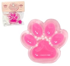 Антистресс Сквиш Лапка Прозрачная с Розовыми подушками + Мини Лапка + Бусинки + Ворс (отдельно)