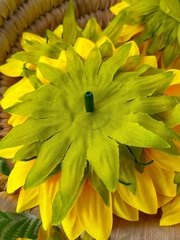 Подсолнух реалистичный, головы искусственные, диаметр 14 см., набор 5 шт.