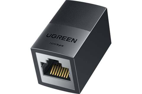 Адаптер-удлинитель UGREEN NW326 (55359) RJ45 Shielded Network Connector 10Gbps Max 1шт, черный