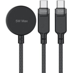Кабель 3-в-1 ACEFAST C6-11 USB-C 3-In-1 100W Intelligent Balance Charging Data Cable с магнитной зарядкой для часов, черный