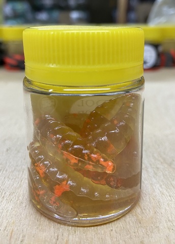 Форелевая силиконовая приманка COOL PLACE MAGGOT 1.6  цвет ПИВО (ОРАНЖЕВАЯ КРОШКА) СЫР