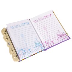 Блокнот 11,0 см * 15,0 см , 7БЦ, Alingar, мат. ламинация, поролон, код. замочек, 50л., линия, "Кружевные сердца", сиреневый