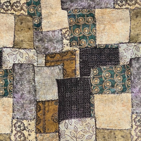 БАБУШКИНО ОДЕЯЛО, ИМИТАЦИЯ ПЭЧВОРКА, СЕРЫЙ, БЕЖЕВЫЙ - 100% хлопок