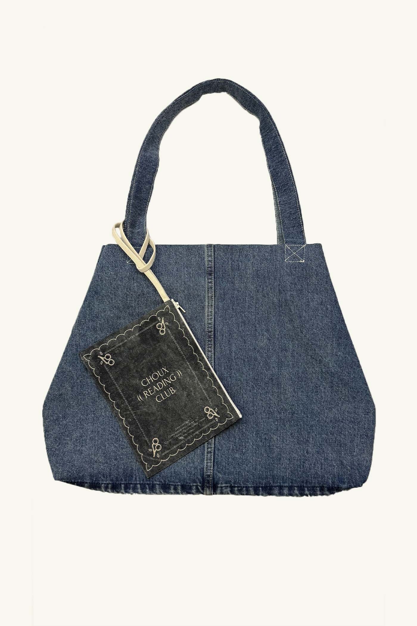 Шоппер из денима (Choux Reading club), синий