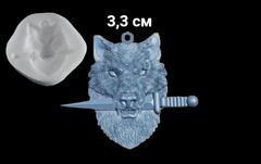 Силиконовый молд Амулет Волк с кинжалом малый