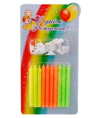 Свечи тортовые классические, Ассорти, 10 шт.