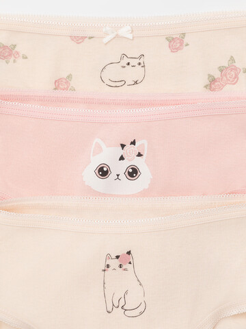 набор трусы/ уп  для девочки  К 1909-3уп/св.лосось,св.жемчуг,котики в цветах Ал