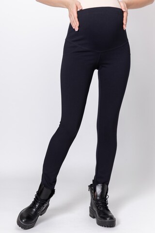 Утепленные леггинсы для беременных 16046 синий