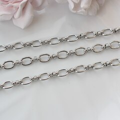 Цепочка 9*6 мм, родий, 50 см, А116