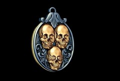 Силиконовый молд Подвеска с черепами