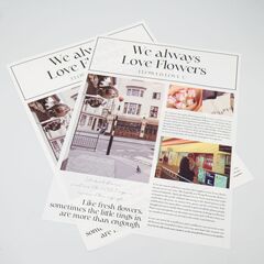 Упаковочная пленка/для цветов, Двухсторонняя матовая, Романтика, белая, 65 мкм, 0,4*0,56 м, 5 шт.