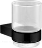 Aquanet 5684MB 5684MB Стакан стекло с держателем Aquanet, черн.мат (241902)