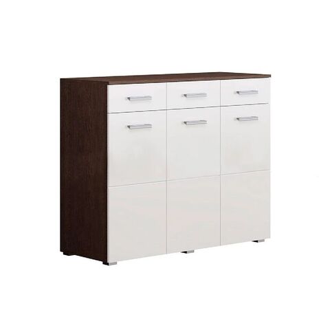 Нэнси New Комод (3д+3ящ) (Белый глянец, Венге)