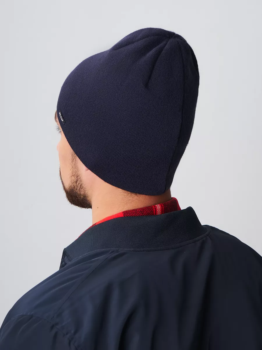 Шапка зимняя на флисе бини вязаная осень