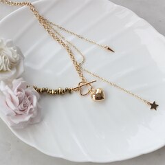 Набор для создания колье с гематитом (в золотом цвете) НАБ019