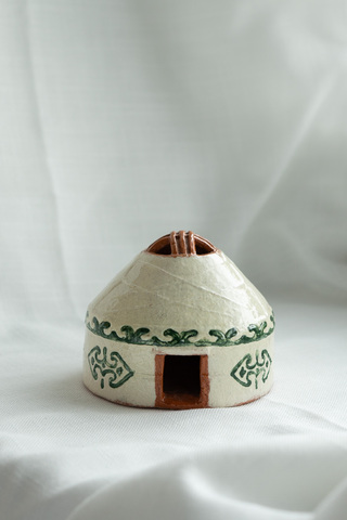 Юрта керамическая, зеленая