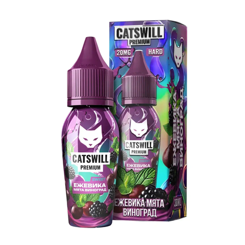 Жидкость CATSWILL PREMIUM SWEET Salt 2% STRONG 30 ml - ЕЖЕВИКА МЯТА ВИНОГРАД