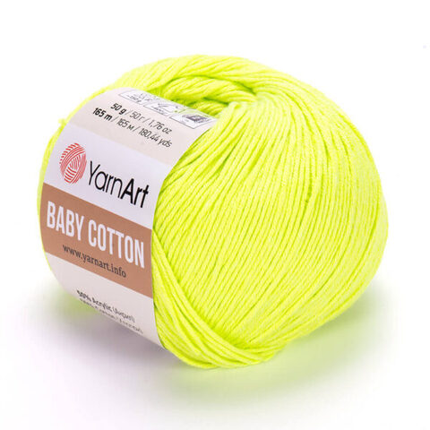 Пряжа Baby Cotton (Бэби Котон) Неоновый желтый. Артикул: 430