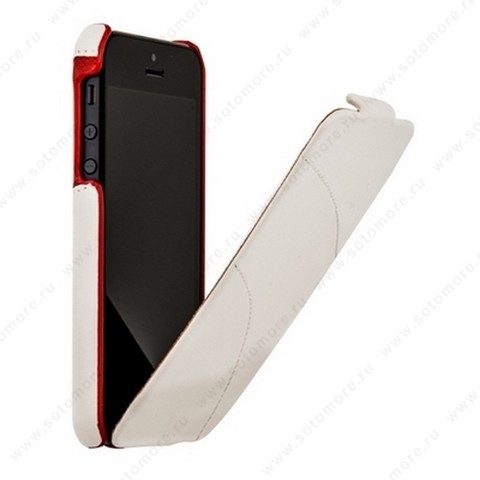 Чехол-флип HOCO для iPhone SE/ 5s/ 5C/ 5 - HOCO Mixed color Leather Case C White&Red