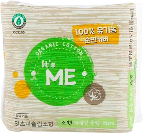 It's Me organic cotton Прокладки женские гигиенические с крылышками, 2 капли It's Me Slim organic cotton pads small