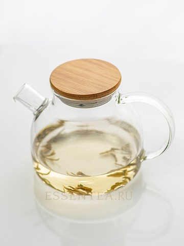 Чайник стеклянный с бамбуковой крышкой 800 мл