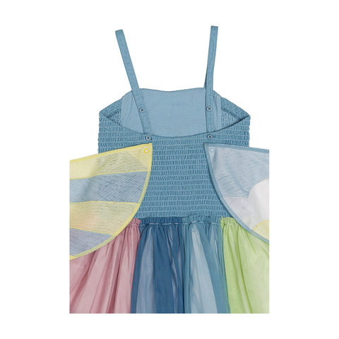 Платье Stella McCartney Kids Winged Tulle Sun Embroidery